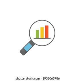 Analytics graph icon in color icon, isolated on white background 