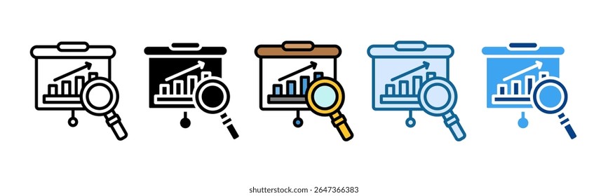 Analytics Graph Icon Set Multiple Style Collection