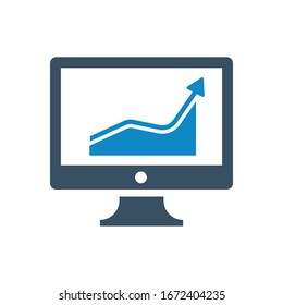 Analytics, graph icon (vector illustration)