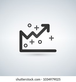 Analytics graph line icon, outline vector sign, linear style pictogram isolated on white.