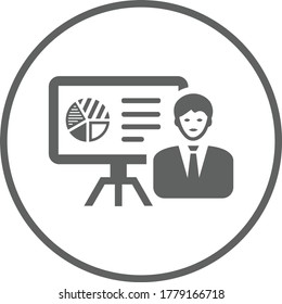 Analytics, graph, presentation gray icon