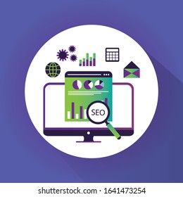Analytics graph and seo business concept