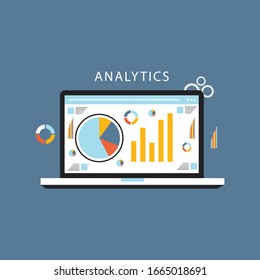Analytics graph and seo business concept