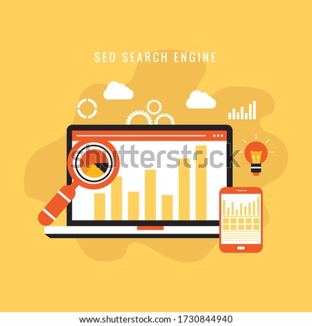 Analytics graph and seo business concept