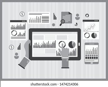analytics graph SEO business on mobile device