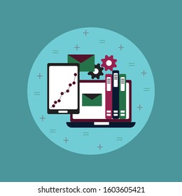 Analytics graph and seo business on mobile device.