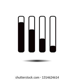 Analytics graph statistic icon flat designed black and white vector graphic
