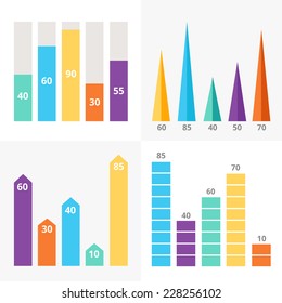 Analytics graphic charts collection set.Analytics,infographic,statistic,business charts,stock analysis,finance income.