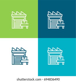 Analytics green and blue material color minimal icon or logo design