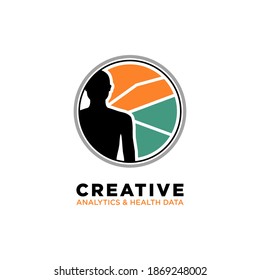 Analytics and health data logo design vector