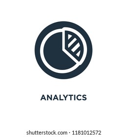 Analytics icon. Black filled vector illustration. Analytics symbol on white background. Can be used in web and mobile.