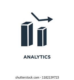 Analytics icon. Black filled vector illustration. Analytics symbol on white background. Can be used in web and mobile.