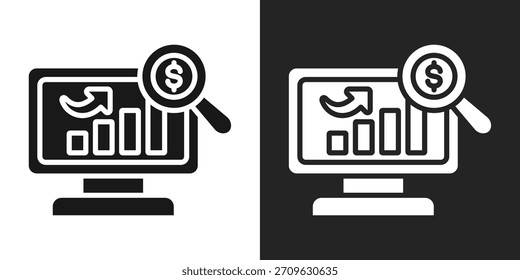 Analytics Icon In Black And White Glyph Style