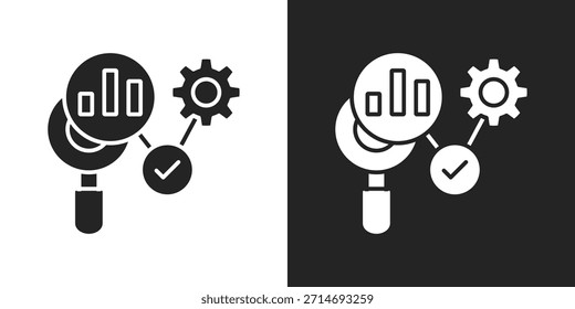 Icono De Análisis En Estilo De Glifo En Blanco Y Negro
