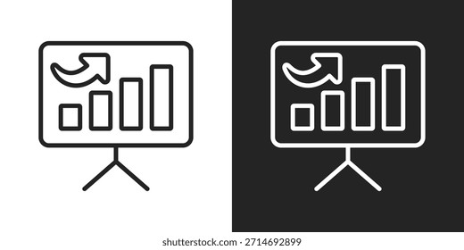 Icono De Análisis En Estilo De Línea En Blanco Y Negro