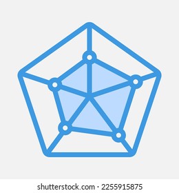 Icono de análisis en azul, uso para presentación de aplicaciones móviles en sitios web