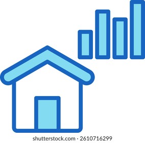 Analytics Icon Blue Vector Illustration