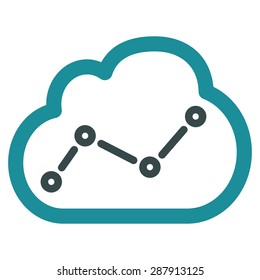 Analytics icon from Business Bicolor Set. This flat vector symbol uses soft blue colors, rounded angles, and isolated on a white background.