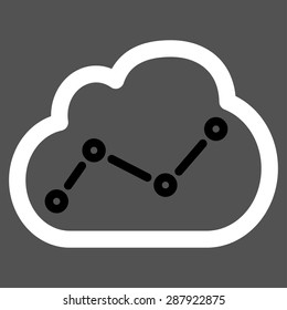 Analytics icon from Business Bicolor Set. This flat vector symbol uses black and white colors, rounded angles, and isolated on a gray background.