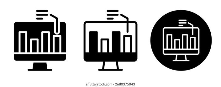 Analytics Icon Collection Glyphe und gemischte Vektorgrafik