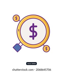 Icono de análisis. Iconos del crowdfunding. Iconos de la línea de inicio. Iniciar Project, informe de negocio y destino. Conjunto de iconos lineales de estrategia. Conjunto de líneas de calidad. Vector
