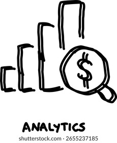 Icono de análisis en estilo doodle