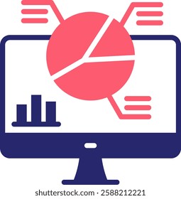 Analytics Icon Fill Vector Illustration