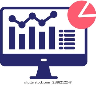 Analytics Icon Fill Vector Illustration