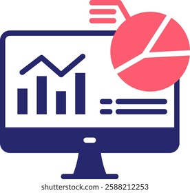 Analytics Icon Fill Vector Illustration