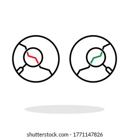 Analytics icon in flat style. Financial growth and loss symbol for your web site design, logo, app, UI Vector EPS 10.