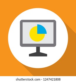Analytics icon flat symbol. Premium quality isolated statistics element in trendy style.
