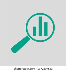 Analytics Icon. Green on Gray Background. Vector Illustration.