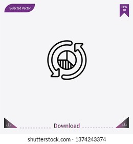 Analytics icon isolated on grey background.Premium symbol for website design, mobile application, logo, ui.Modern, simple, isolated, flat best quality icon for web site designs or mobile apps.