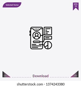 Analytics icon isolated on grey background.Premium symbol for website design, mobile application, logo, ui.Modern, simple, isolated, flat best quality icon for web site designs or mobile apps.