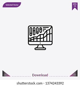 Analytics icon isolated on grey background.Premium symbol for website design, mobile application, logo, ui.Modern, simple, isolated, flat best quality icon for web site designs or mobile apps.