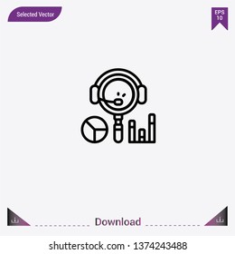 Analytics icon isolated on grey background.Premium symbol for website design, mobile application, logo, ui.Modern, simple, isolated, flat best quality icon for web site designs or mobile apps.