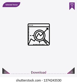 Analytics icon isolated on grey background.Premium symbol for website design, mobile application, logo, ui.Modern, simple, isolated, flat best quality icon for web site designs or mobile apps.