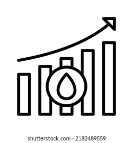 Analytics Icon. Line Art Style Design Isolated On White Background