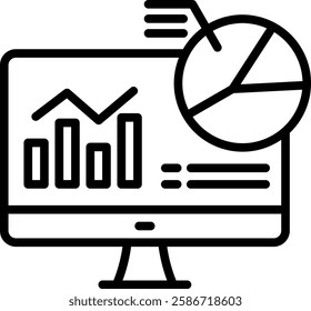Analytics Icon Line Vector Illustration
