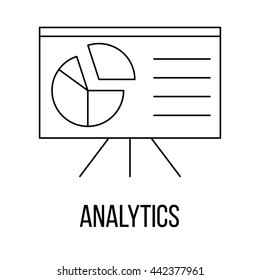 Analytics icon or logo line art style. Vector Illustration.