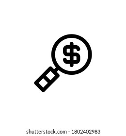 Analytics Icon, Magnifying Glass Logo, Economy Symbol.