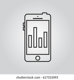 analytics icon on mobile phone screen