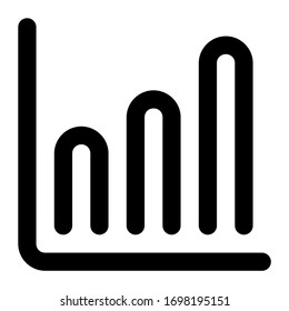 Analytik. Symbol mit Rahmenstil, perfekte Pixel und Basisgröße von 64x64 Pixel. Geeignet für Website-Design, Logos, Anwendungen und UI.