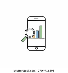 Ícone Analítico - Dados de Vendas ou Gráfico de Loja Online