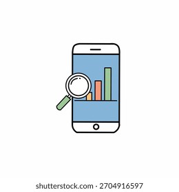 Icono de análisis - Datos de ventas o gráfico de tienda en línea