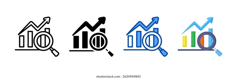 Analytics icon set bundle. Multi style icon collection perfect for websites, apps, and presentations. Simple vector icon collection