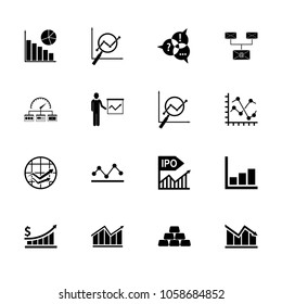 Analytics icon set. Can be used for topics like graph, statistics, data, business analysis