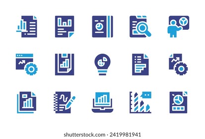 Analytics icon set. Duotone color. Vector illustration. Containing data analytics, analytics.