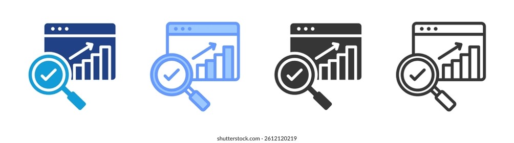 Analytics icon set multiple style collection
