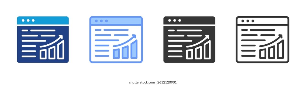 Analytics icon set multiple style collection